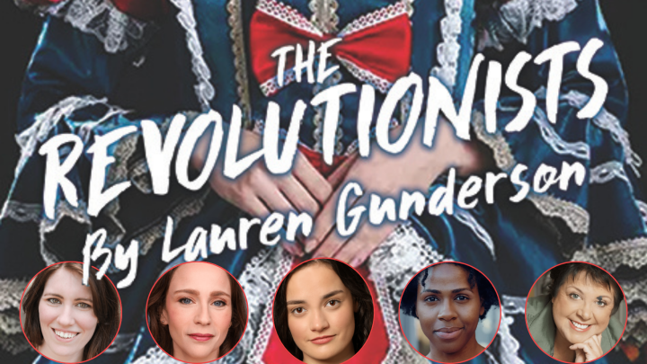 The Revolutionists banner with headshots of cast