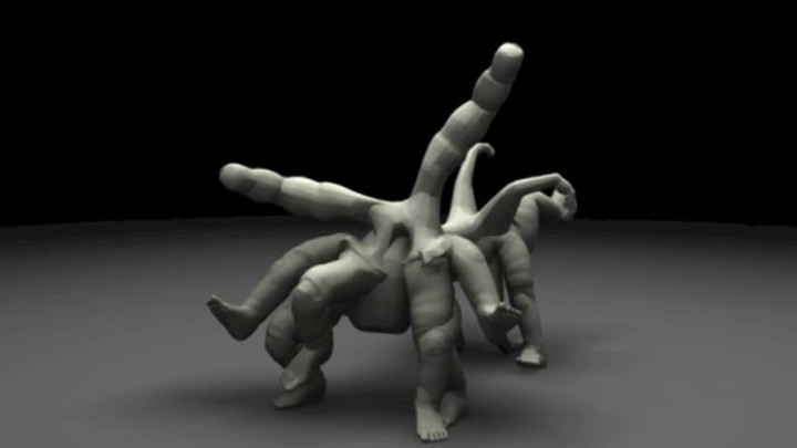 Digital art piece with fingers and dark background