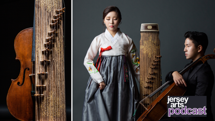 Musicians posing with instruments