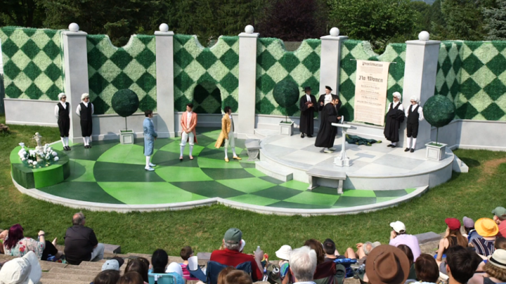 Shakespeare Theatre's outdoor theatre during a performance
