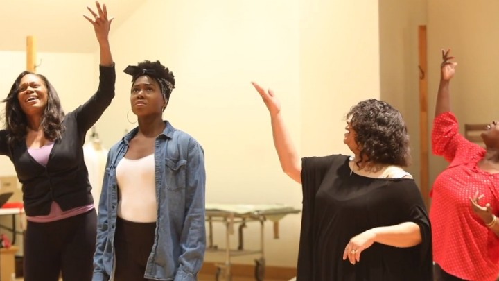 JerseyArts header featuring actors rehearsing