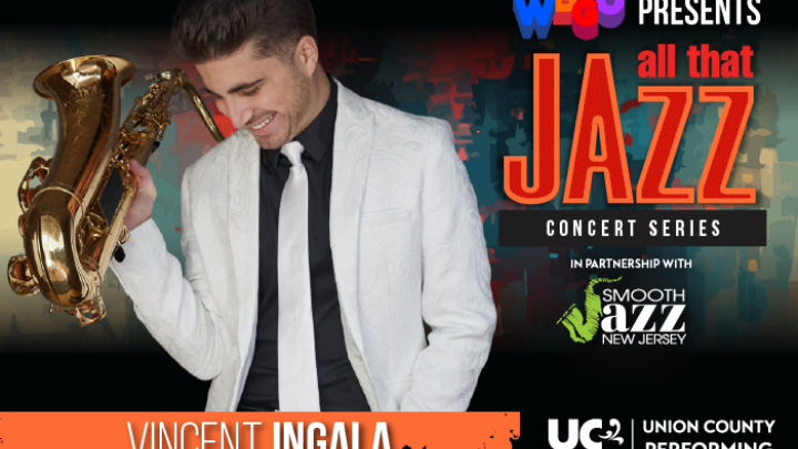 Poster featuring Vincent Ingala holding a saxophone 