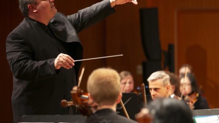 Music Director Michael Avagliano conducting the Somerset Symphony